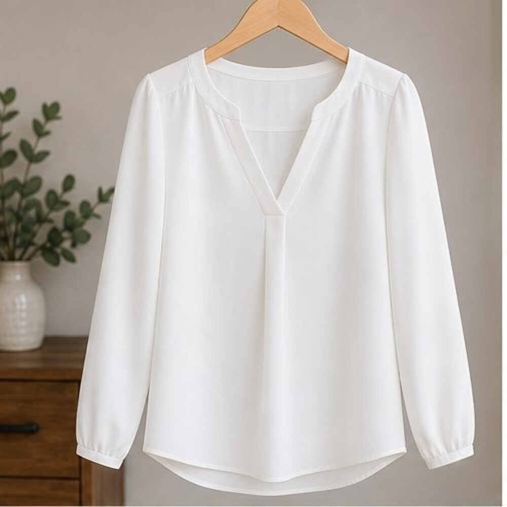 White V Neck Top